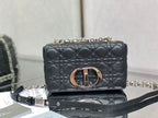 DIOR SMALL DIOR CARO BAG BLACK SUPPLE CANNAGE CALFSKIN – DOB117