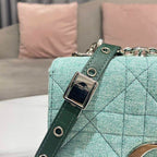 DIOR SMALL DIOR CARO BAG BLUE SUPPLE CANNAGE CALFSKIN – DOB074