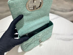 DIOR SMALL DIOR CARO BAG BLUE SUPPLE CANNAGE CALFSKIN – DOB074