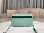 DIOR SMALL DIOR CARO BAG BLUE SUPPLE CANNAGE CALFSKIN – DOB074