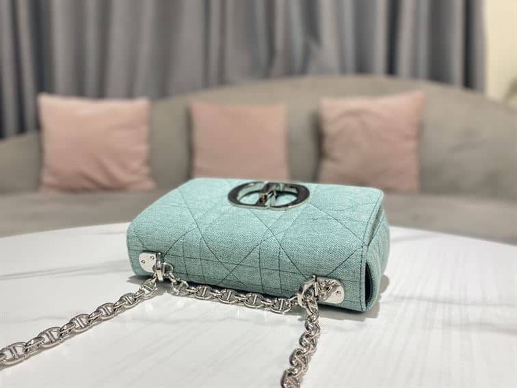 DIOR SMALL DIOR CARO BAG BLUE SUPPLE CANNAGE CALFSKIN – DOB074