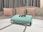 DIOR SMALL DIOR CARO BAG BLUE SUPPLE CANNAGE CALFSKIN – DOB074