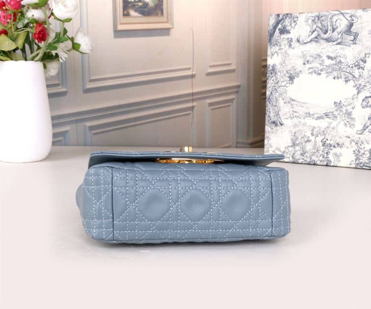 DIOR SMALL DIOR CARO BAG BLUE SUPPLE CANNAGE CALFSKIN – DOB121