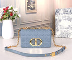 DIOR SMALL DIOR CARO BAG BLUE SUPPLE CANNAGE CALFSKIN – DOB121