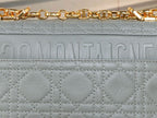 DIOR SMALL DIOR CARO BAG ETHEREAL GRAY SUPPLE CANNAGE CALFSKIN – DOB122