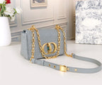 DIOR SMALL DIOR CARO BAG ETHEREAL GRAY SUPPLE CANNAGE CALFSKIN – DOB122