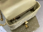 DIOR SMALL DIOR CARO BAG GOLD STONE SUPPLE CANNAGE CALFSKIN – DOB118