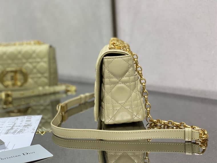 DIOR SMALL DIOR CARO BAG GOLD STONE SUPPLE CANNAGE CALFSKIN – DOB118