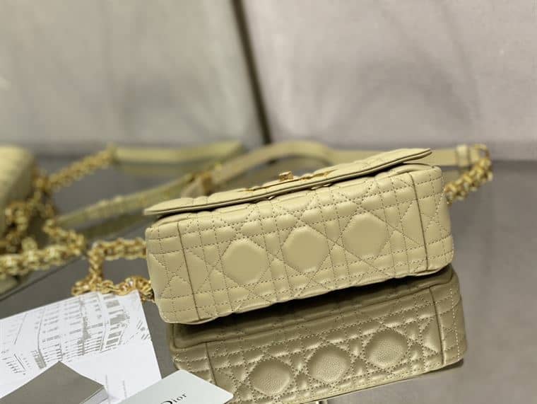 DIOR SMALL DIOR CARO BAG GOLD STONE SUPPLE CANNAGE CALFSKIN – DOB118