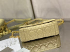 DIOR SMALL DIOR CARO BAG GOLD STONE SUPPLE CANNAGE CALFSKIN – DOB118