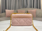 DIOR SMALL DIOR CARO BAG ROSE DES VENTS SUPPLE CANNAGE CALFSKIN – DOB075