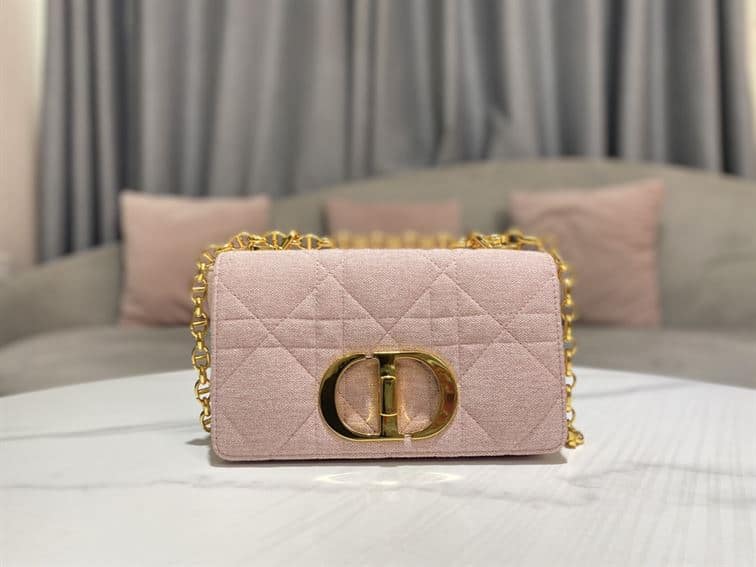 DIOR SMALL DIOR CARO BAG ROSE DES VENTS SUPPLE CANNAGE CALFSKIN – DOB075