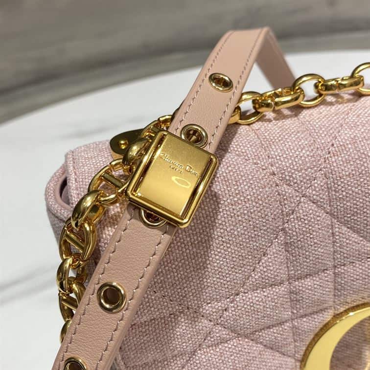 DIOR SMALL DIOR CARO BAG ROSE DES VENTS SUPPLE CANNAGE CALFSKIN – DOB075