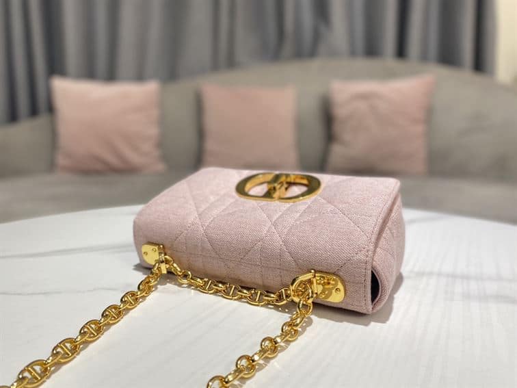 DIOR SMALL DIOR CARO BAG ROSE DES VENTS SUPPLE CANNAGE CALFSKIN – DOB075