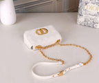 DIOR SMALL DIOR CARO BAG WHITE SUPPLE CANNAGE CALFSKIN – DOB119