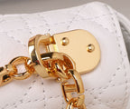 DIOR SMALL DIOR CARO BAG WHITE SUPPLE CANNAGE CALFSKIN – DOB119