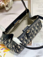 DIOR SMALL DIOR KEY BAG BLUE OBLIQUE JACQUARD – DOB022