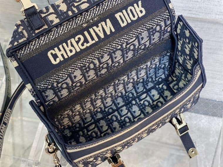 DIOR SMALL DIORCAMP BAG BLUE DIOR OBLIQUE EMBROIDERY – DOB076