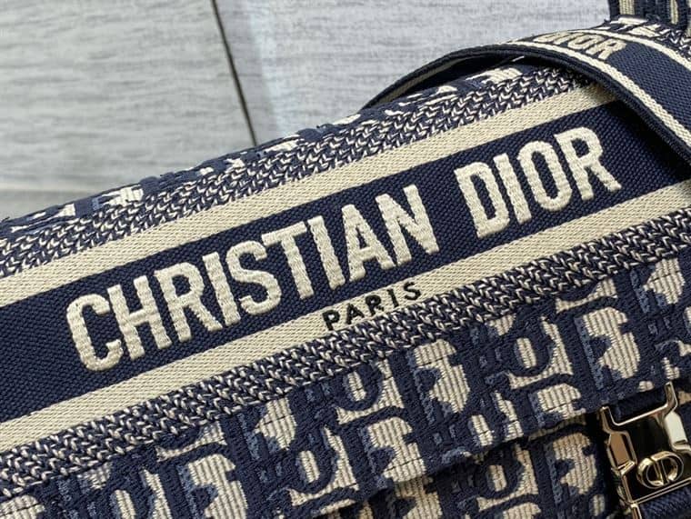 DIOR SMALL DIORCAMP BAG BLUE DIOR OBLIQUE EMBROIDERY – DOB076