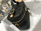 DIOR SMALL DIORTRAVEL VANITY CASE BLACK CANNAGE LAMBSKIN – DOB123