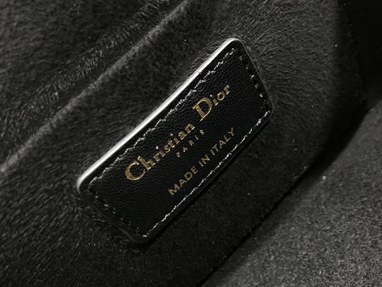 DIOR SMALL DIORTRAVEL VANITY CASE BLACK CANNAGE LAMBSKIN – DOB123
