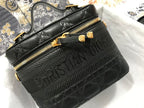 DIOR SMALL DIORTRAVEL VANITY CASE BLACK CANNAGE LAMBSKIN – DOB123