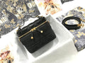 DIOR SMALL DIORTRAVEL VANITY CASE BLACK CANNAGE LAMBSKIN – DOB123