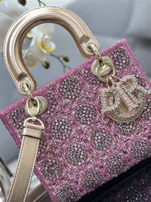 DIOR SMALL LADY DIOR PINK BAG – DOB039
