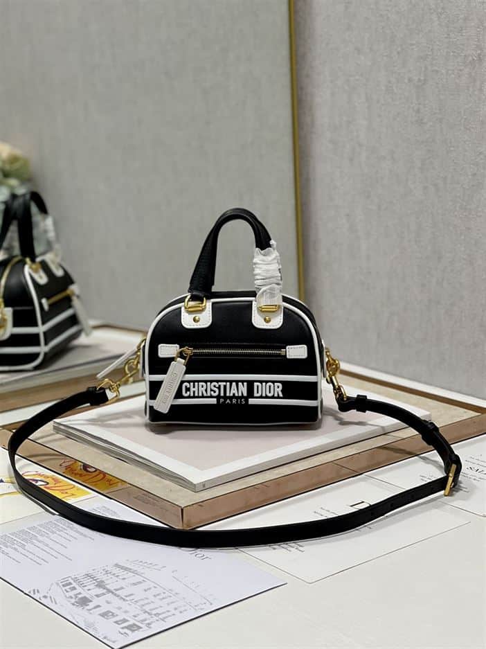 DIOR VIBE ZIP BOWLING MICRO BAG BLACK CALFSKIN – DOB095