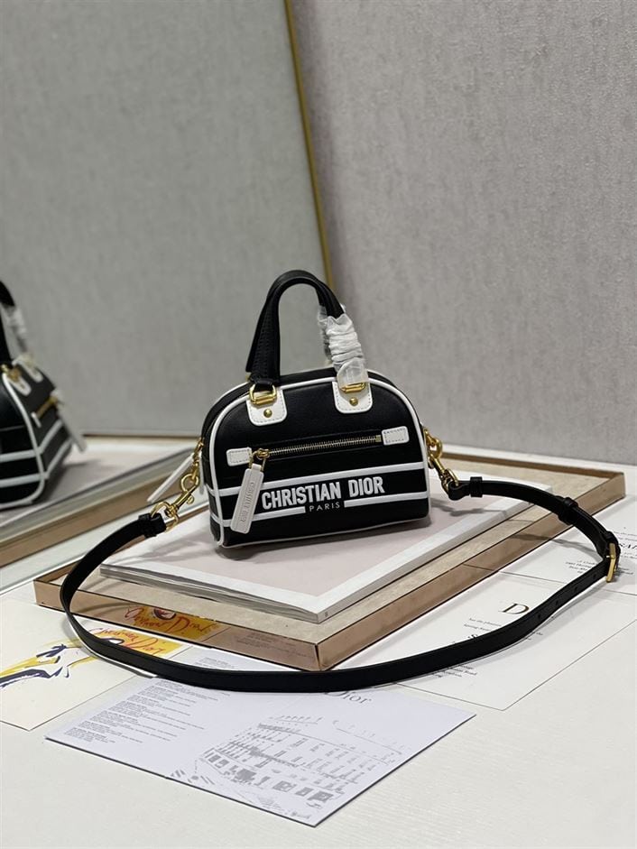 DIOR VIBE ZIP BOWLING MICRO BAG BLACK CALFSKIN – DOB095