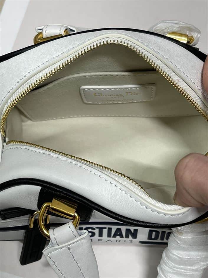 DIOR VIBE ZIP BOWLING MICRO BAG WHITE CALFSKIN – DOB094