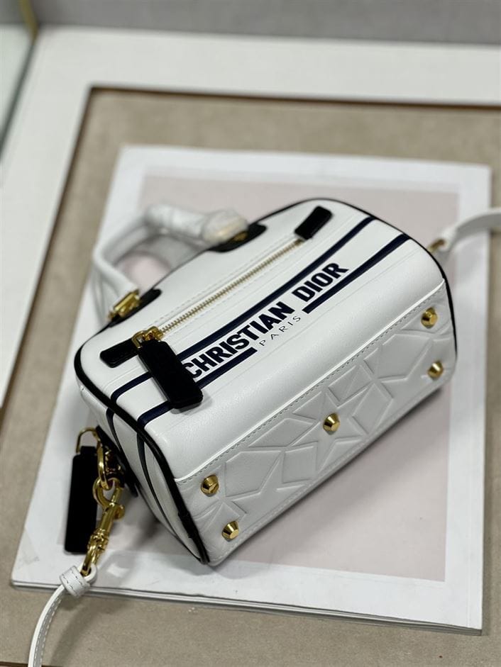 DIOR VIBE ZIP BOWLING MICRO BAG WHITE CALFSKIN – DOB094