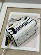 DIOR VIBE ZIP BOWLING MICRO BAG WHITE CALFSKIN – DOB094
