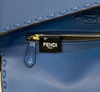 FENDI BAGUETTE BLUE SELLERIA BAG WITH OVERSIZE TOPSTITCHING – F029
