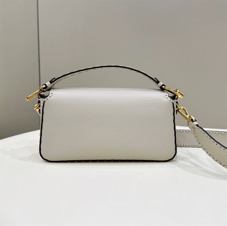 FENDI BAGUETTE CAMELLIA SELLERIA BAG WITH OVERSIZE TOPSTITCHING – F027