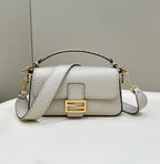 FENDI BAGUETTE CAMELLIA SELLERIA BAG WITH OVERSIZE TOPSTITCHING – F027