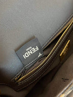 FENDI BAGUETTE CHAIN MIDI JACQUARD FF FABRIC BAG – F002