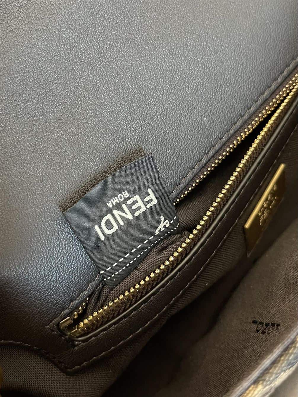 FENDI BAGUETTE CHAIN MIDI JACQUARD FF FABRIC BAG – F002