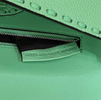 FENDI BAGUETTE GREEN SELLERIA BAG WITH OVERSIZE TOPSTITCHING – F031