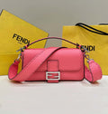 FENDI BAGUETTE PINK SELLERIA BAG WITH OVERSIZE TOPSTITCHING – F030
