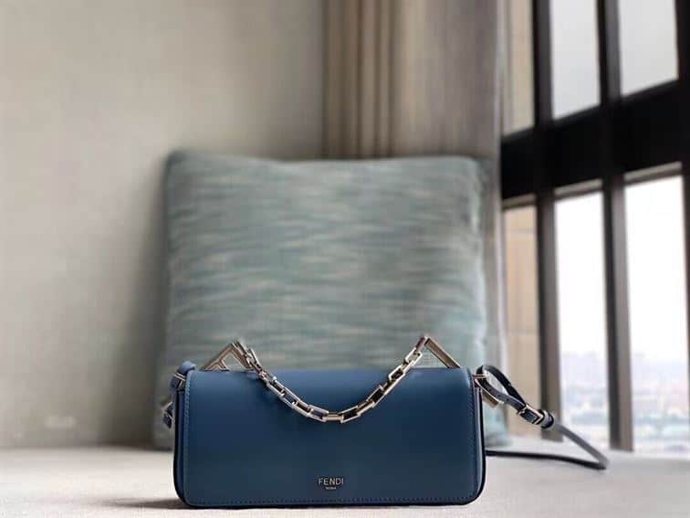 FENDI FIRST SIGHT BLUE LEATHER MINI BAG – F032