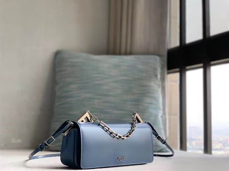 FENDI FIRST SIGHT BLUE LEATHER MINI BAG – F032
