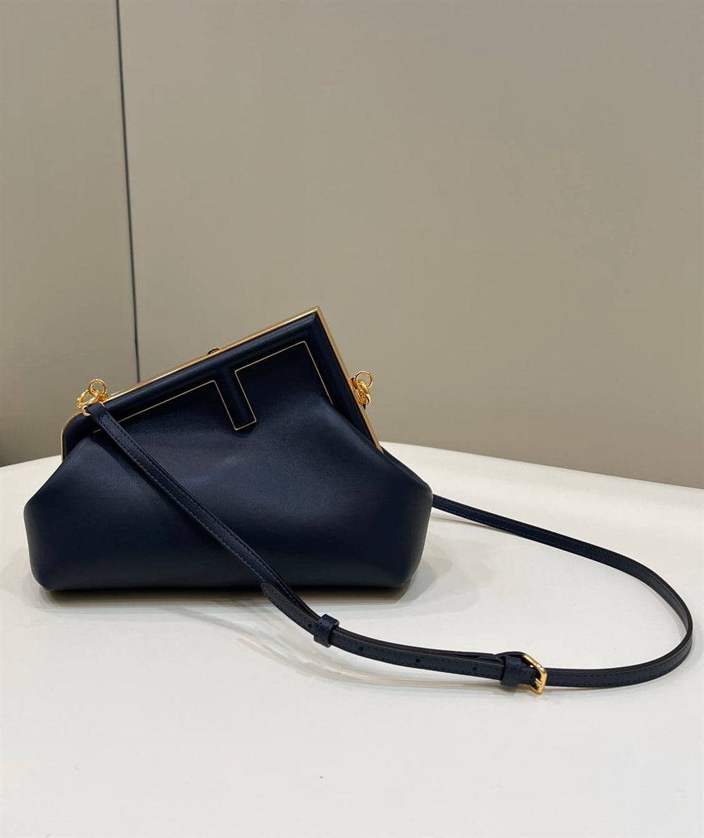FENDI FIRST SMALL BLACK LEATHER BAG – F005