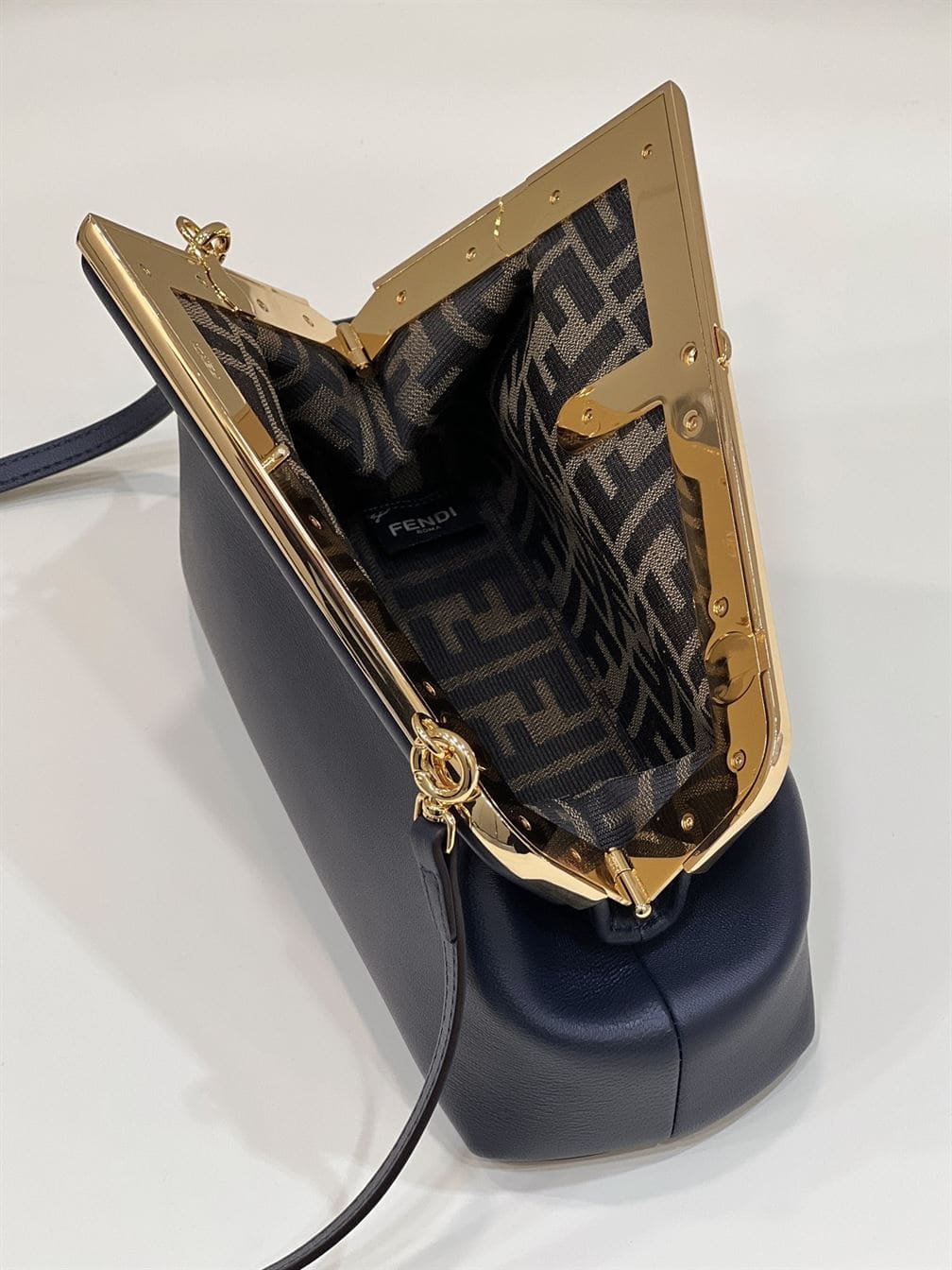 FENDI FIRST SMALL BLACK LEATHER BAG – F005