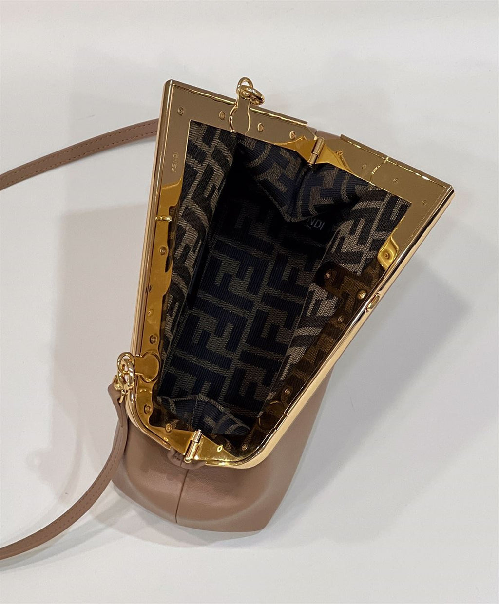 FENDI FIRST SMALL BROWN LEATHER BAG – F052