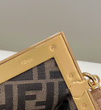 FENDI FIRST SMALL BROWN LEATHER BAG – F052
