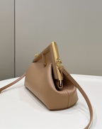 FENDI FIRST SMALL BROWN LEATHER BAG – F052