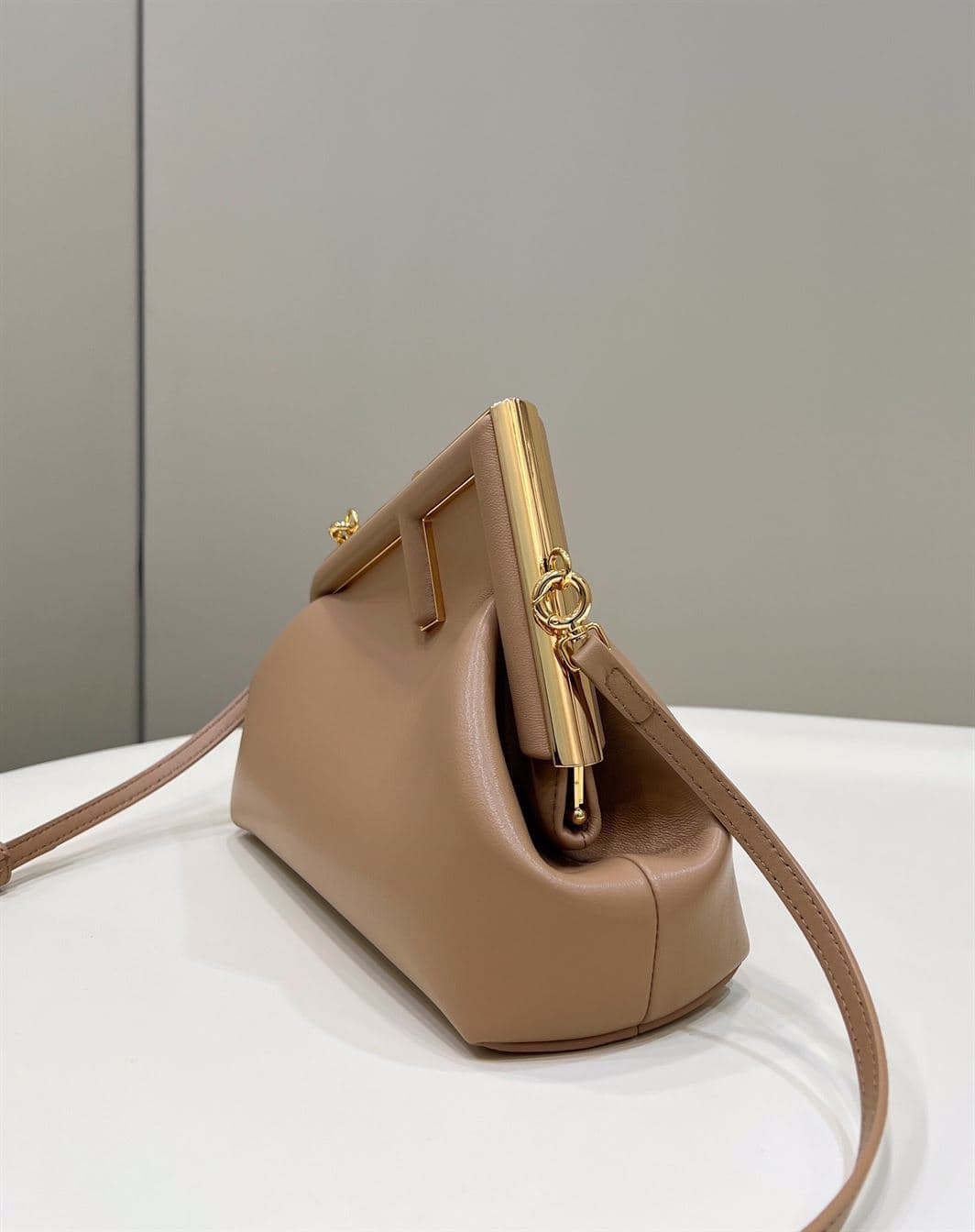 FENDI FIRST SMALL BROWN LEATHER BAG – F052