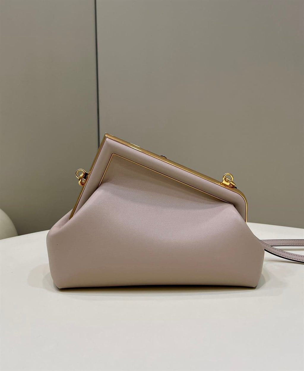 FENDI FIRST SMALL DOVE GREY LEATHER BAG – F050