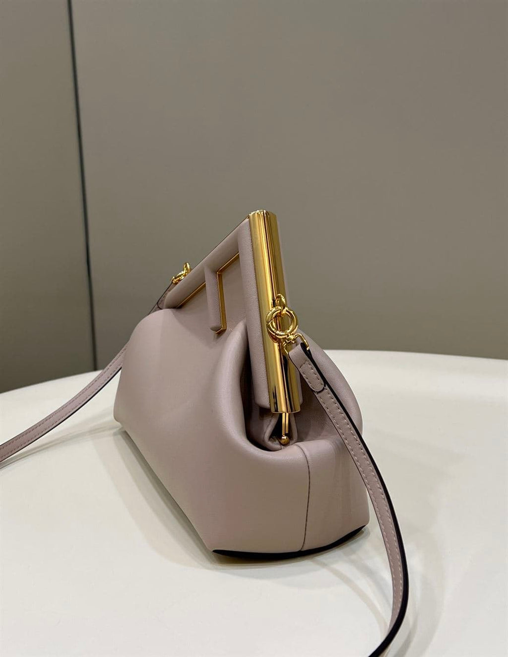 FENDI FIRST SMALL DOVE GREY LEATHER BAG – F050